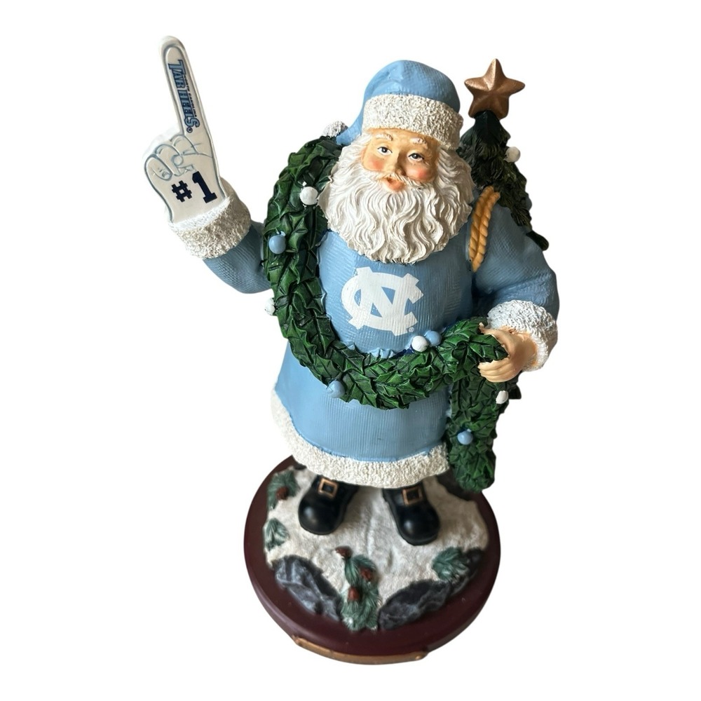 Memory Company Carolina Tar heels #1 Santa Limited Ed. Christmas Figurine Vtg - Picture 3 of 12
